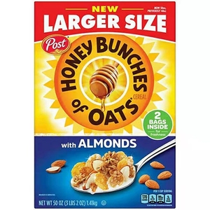 美国直邮宝氏POST天然蜂蜜杏仁谷物营养燕麦片1.41kg 美味早餐即
