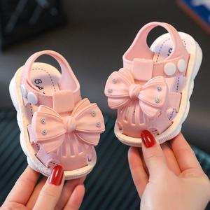 韩系女童凉鞋新款包头夏季男女宝宝婴儿0-3岁防滑软底居家外穿学