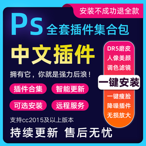 2024ps软件插件远程安装包win/mac苹果中文修图合集dr5磨皮滤镜