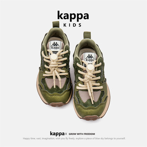 kappa卡帕儿童鞋春秋季男女童运动鞋子透气网鞋中大童复古休闲鞋