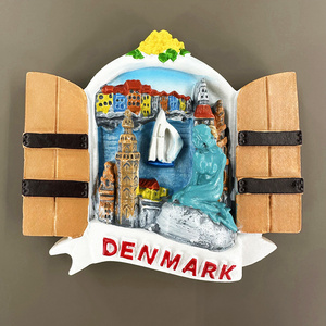 丹麦地标美人鱼雕像立体旅游纪念品磁性贴冰箱创意收藏伴手礼礼物