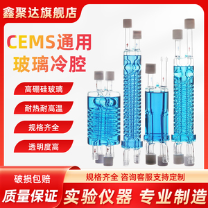 CEMS烟气玻璃冷腔双通道冷凝器烟雾在线监测热交换器蛇形冷凝管回流单通用雪迪龙流聚光泽天皖仪宇星蓝光南华