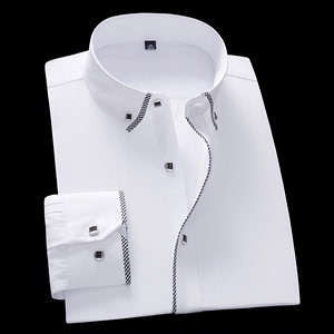 雅戈尔短袖衬衫男士白色免烫商务正装职业衬衣青年大码工装长袖