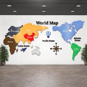 创意世界MAP OF TEHE WORLD墙面装饰贴毛毡板墙贴旅游计划板照片