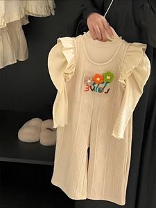 巴­拉巴­拉韩国童装女童秋季套装2023新款洋气韩版宽松儿童打底衫