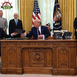 总统大班台总裁白宫办公桌总裁桌书桌坚毅美式欧式实木雕花O办公
