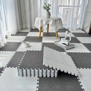 德国泡沫地垫2024新款拼接地板块卧室床边毯棉麻地毯客厅免洗可擦
