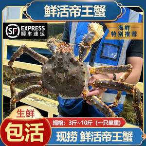 【包活】鲜活帝王蟹10斤特大俄罗斯进口海鲜水产100%次日达长脚蟹