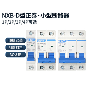 正泰昆仑系列NXB空气开关1P2P3P小型断路器D10A16A20A25A32A40A60