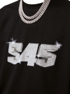 S45(原1807)钻石logo印花纯棉短袖潮牌圆领t恤休闲宽松亲情侣男