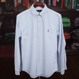 美国保罗衬衣内搭长袖纯棉秋冬牛津纺经典款美式免烫条纹衬衫男装