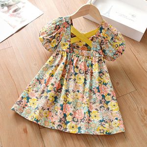 巴拉巴柆韩系女童夏季公主裙2024新款4宝宝纯棉连衣裙3岁儿童洋气