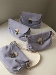 CK&GR MK小众ins法式复古锁扣软皮手提包包女2023新款清冷紫色单