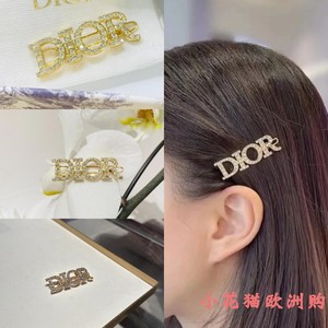 Di­or/迪­奥 (R)evolution金色饰面金属和白色仿水晶装饰发夹女