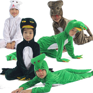 儿童学生活动表演服装亲子动物青蛙卡通造型连体青白蛇蟒蛇演出服