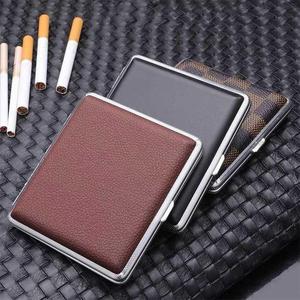 高档香烟盒20装男金属便携皮烟盒粗支通用防水空烟纸管卷烟烟盒批