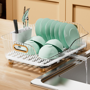 IKEA宜家轻奢厨房置物架碗碟碗盘沥水架家用台面放碗架碗筷收纳盒
