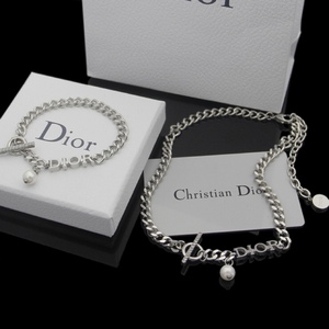 Dior/迪奥 2024SS新款经典字母链条时尚小众设计感饰品女士项链