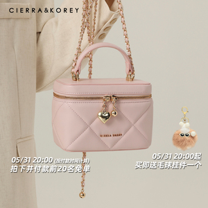 Cierra Korey官网盒子包粉色精致手提包包女上班小拎包单肩斜挎包