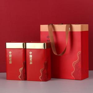 新款茶叶罐铁盒密封金属罐红茶绿茶高山炒茶通用包装铁空礼品盒