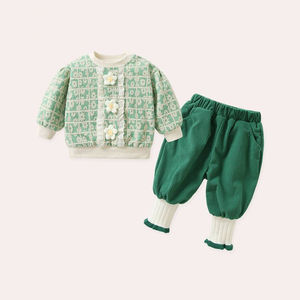 巴拉巴柆女童套装秋冬洋气时髦婴儿衣服一岁女宝宝卫衣裤子两件套