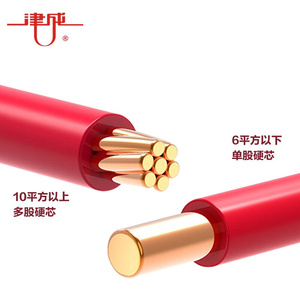 津成电线ZRC-BV-450/750V-1*2.5阻燃塑铜线电线电缆95米/捆红色