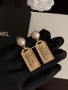 法国直邮Chanel香奈儿耳钉 2024新款山茶花字母双C珍珠耳环