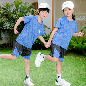 阿迪耐克儿童短袖短裤套装夏季男童女童速干运动篮球服户外衣服童