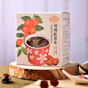曼宁中国台湾原装进口红枣茶茶包袋泡组合花茶草代用茶玫瑰花盒装