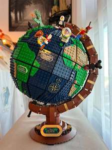中国积木地球仪益乐模型摆件世界地图高难度拼装男孩女生玩具礼物