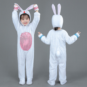 小白兔演出服新款动物服表演服儿童兔子演出服幼儿舞蹈服兔子套装