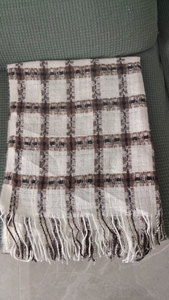 格子羊绒围巾70*180