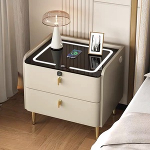 实木智能床头柜家用轻奢高级感现代简约小柜子卧室小型床头置物架