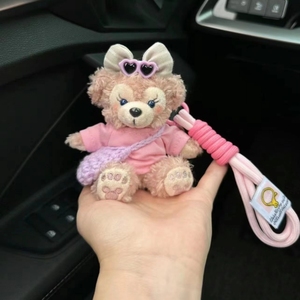 迪士尼雪莉玫达菲熊包包挂件汽车钥匙扣毛绒娃娃玩偶公仔女生礼物