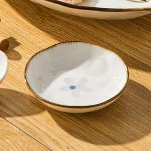 日式釉下彩家用陶瓷小号味碟酱油蘸料菜碟餐具创意醋碟调味碟火锅