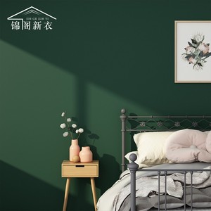 美式复古墨绿色墙纸自粘防水防潮自贴卧室背景墙壁纸家用法式贴纸