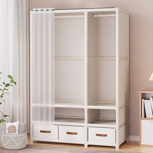 IKEA宜家衣柜家用卧室布衣柜简易衣橱柜带抽屉小房间出租房结实衣