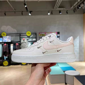 nike耐克女鞋air force1空军一号泫雅白粉四勾低帮板鞋fv8110-181