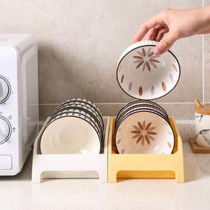 碗柜厨房碗筷收纳盒家用塑料无盖单层置物架子装碗碟盘子沥水碗架