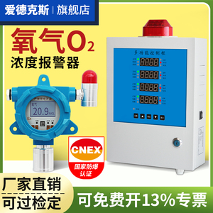 固定壁挂式氧气气体检测仪含氧量浓度测试仪测氧仪防止缺氧报警器