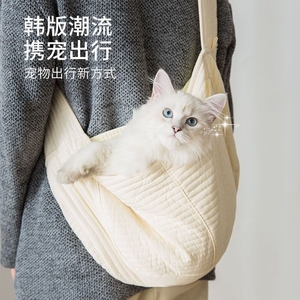 猫咪猫包斜挎宠物外出便携背包狗狗出门袋胸前兜遛猫袋横跨式背带