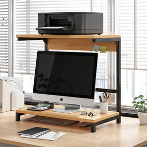 办公桌上显示器电脑萤幕托架可放印表机省空间置物架子E1940