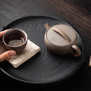 老岩泥大口汉瓦壶陶瓷茶壶家用复古单壶带过滤高档泡茶壶功夫茶具