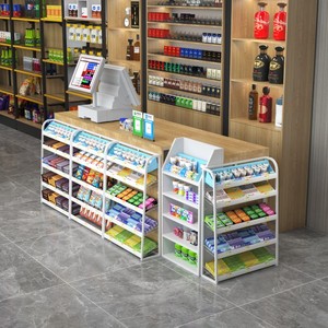 银吧便利店口香糖展示超市收银台前小货架架药店零食小商品陈列架