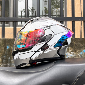 野马新国标ORZ摩托车头盔男女双镜揭面盔半全覆式蓝牙机车全盔3C