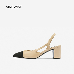 Nine West/玖熙2024年夏季新款包头凉鞋女休闲甜美高跟玛丽珍女鞋