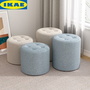 IKEA宜家小凳子家用实木矮凳客厅沙发凳门口换鞋凳布艺圆凳儿童墩