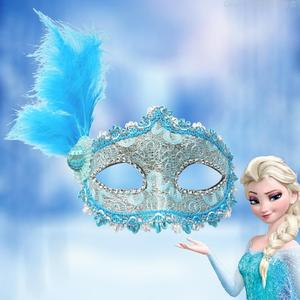 冰雪公主面具成人女童万圣节圣诞新年派对化妆舞会女孩儿童节面具