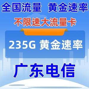 广东电信大流量卡黄金速率纯流量上网卡手机电话广州深圳5g通用