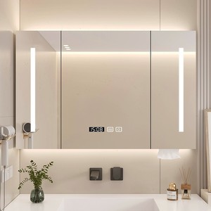 恒洁卫浴实木智能浴室镜柜挂墙式卫生间浴室镜洗手间镜子置物架收
